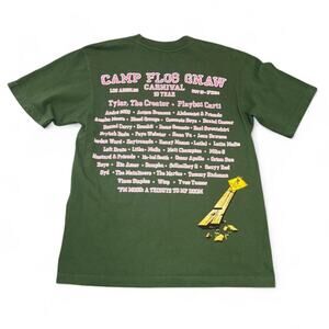 NEW Camp Flognaw 2024 Tyler The Creator Green Graphic Lineup T-Shirt — SMALL